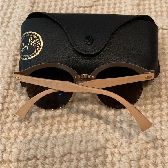 Ray Ban Clubround Wood Sunglasses - Picture 5 of 6